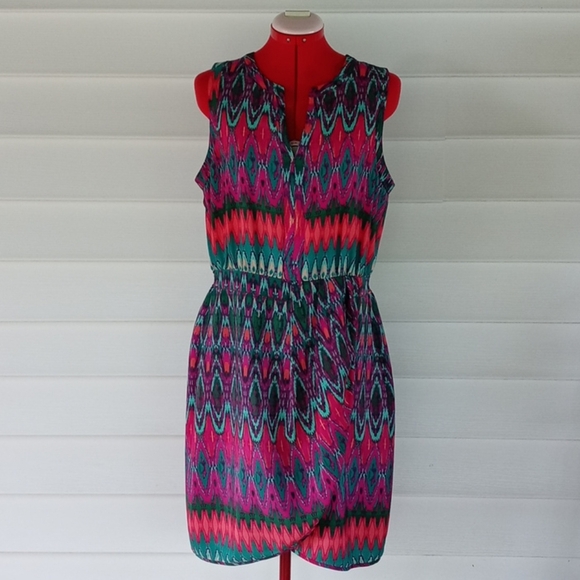 Charlie Jade Colorful Tulip Dress Sz L - Picture 1 of 12